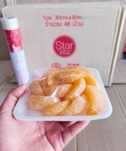 ฟิล์มถนอมอาหาร ฟิล์มยืดห่ออาหาร wrap ขนาด 30 cm. x 30 m. ยี่ห้อ star products ยกลัง 48 ม้วน