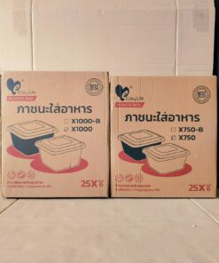 กล่องข้าวพลาสติก กล่องอาหารพลาสติกจัตุรัสใส(ยกลัง) พร้อมฝา ยี่ห้อEASY LIFE