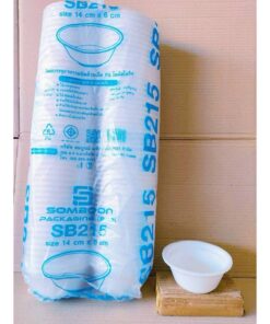 (ยกหิ้ว 10 แพค) โฟม SB 215 แพคละ 100 ชิ้น ชาม ขนาด 14x6 cm.