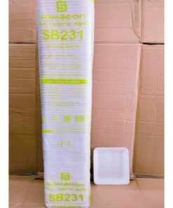 (ยกหิ้ว 10 แพค) โฟม SB 231 แพคละ 100 ชิ้น ถาด ขนาด 17x17x2 cm.