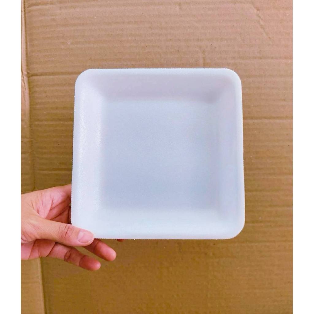 (ยกหิ้ว 10 แพค) โฟม SB 231 แพคละ 100 ชิ้น ถาด ขนาด 17x17x2 cm. - Image 4