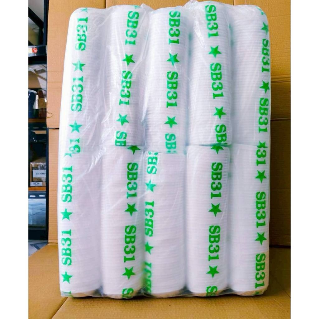 (ยกหิ้ว 20 แพค) โฟม SB 31 แพคละ 100 ชิ้น ถ้วยสี่เหลี่ยม ขนาด 10x10x1.3 cm. - Image 3
