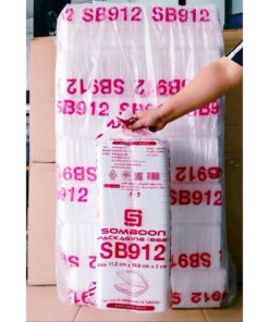 Alternative view of (ยกหิ้ว 7 แพค) โฟม SB 912 แพคละ 100 ชิ้น กล่องข้าวก้นจีบ ขนาด 11.2x16.8x3 cm.