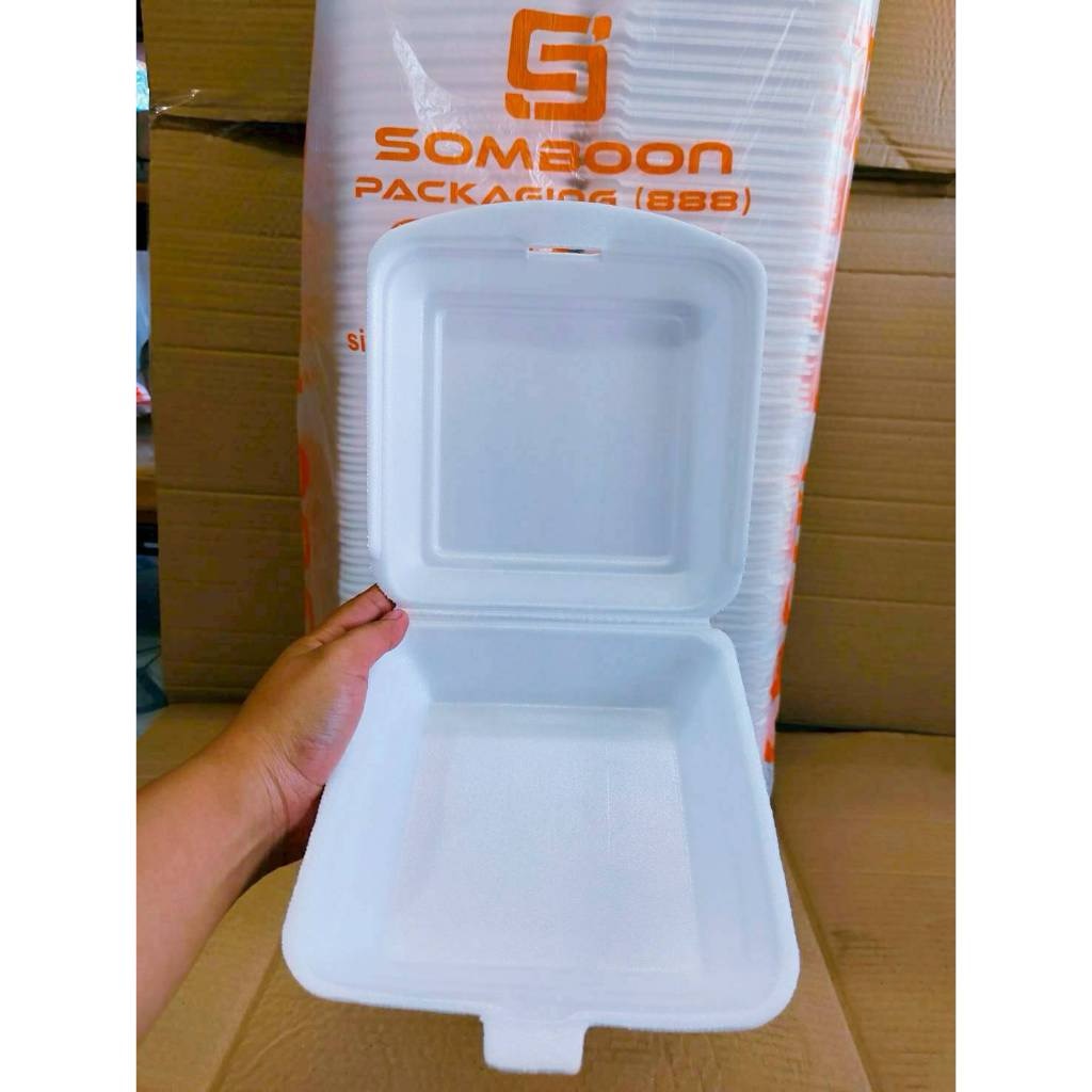 (ยกหิ้ว 5 แพค) โฟม SB 501 แพคละ 100 ชิ้น กล่องข้าว(กล่องไก่) ขนาด 18.3x18.3x4.2 cm. - Image 5