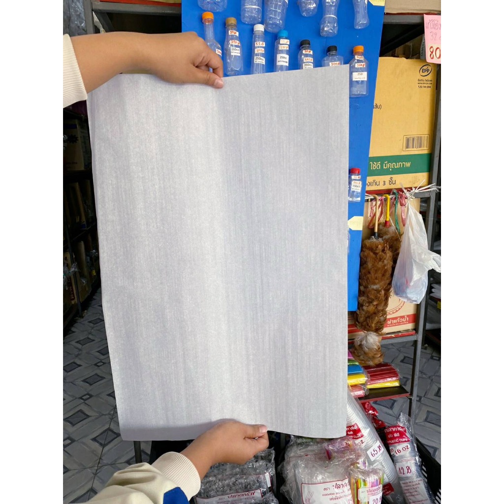 กระดาษไขรองอบ สีขาว ขนาด 40 x 60 cm. ยกลัง 500 แผ่น คุณภาพดีจากประเทศฝรั่งเศสเคลือบไขใช้ได้ทั้ง2ด้าน - Image 4