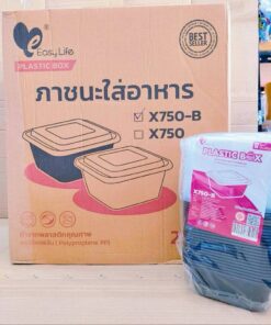 Alternative view of กล่องข้าวพลาสติก กล่องอาหารพลาสติกจัตุรัสดำ(ยกลัง) พร้อมฝา ยี่ห้อEASY LIFE