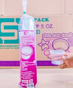ถ้วยน้ำพริก ถ้วยน้ำจิ้ม 5 ออนซ์ พร้อมฝาเรียบ - ฝาโดม ยี่ห้อSB ยกลัง อย่างละ 2,000 ชิ้น