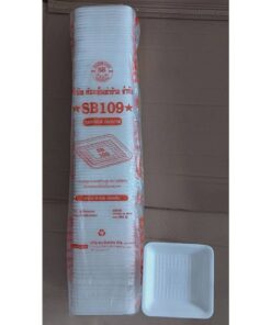 (ยกหิ้ว 20 แพค) โฟม SB 109 แพคละ 100 ชิ้น ถาด ขนาด 13x13x1.8 cm.