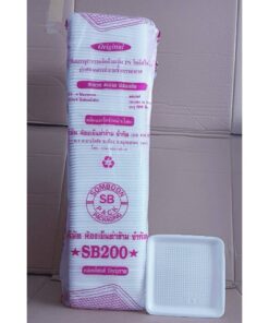 (ยกหิ้ว 10 แพค) โฟม SB 200 แพคละ 100 ชิ้น ถาด ขนาด 20x20x1.5 cm.