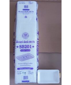 (ยกหิ้ว 20 แพค) โฟม SB 201 แพคละ 100 ชิ้น ถาด ขนาด 9.5x16x1.5 cm.