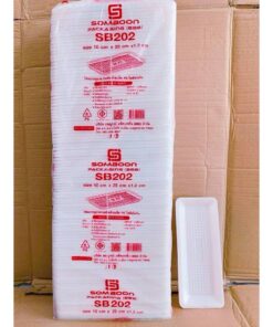 (ยกหิ้ว 20 แพค) โฟม SB 202 แพคละ 100 ชิ้น ถาดซาบะ ขนาด 25x10x1.2 cm.