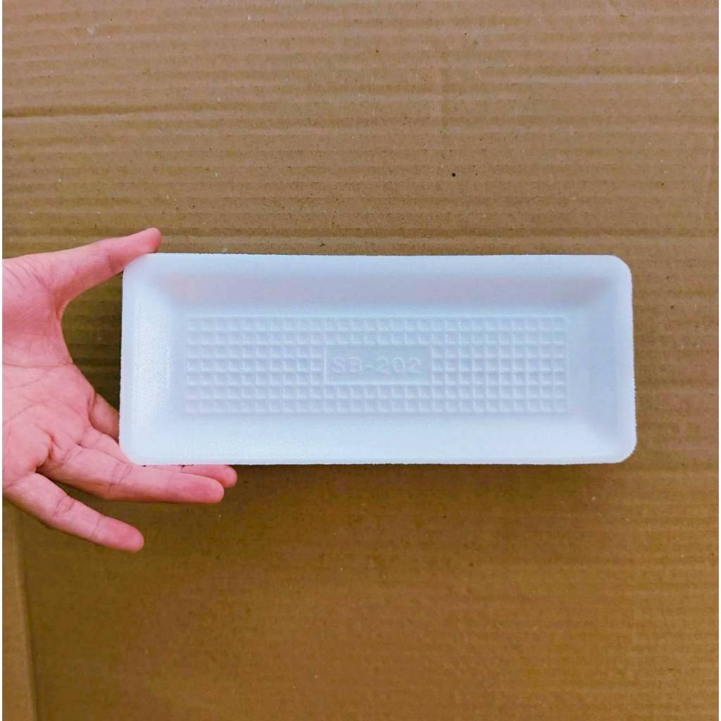(ยกหิ้ว 20 แพค) โฟม SB 202 แพคละ 100 ชิ้น ถาดซาบะ ขนาด 25x10x1.2 cm. - Image 6