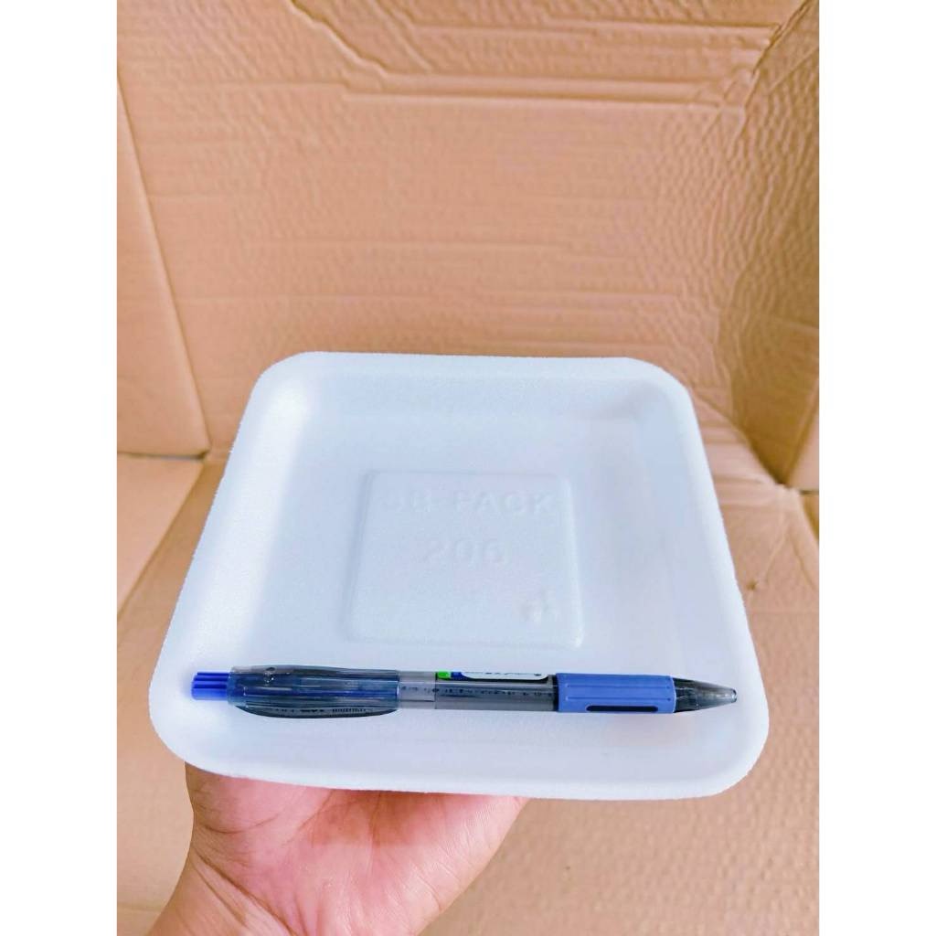 (ยกหิ้ว 20 แพค) โฟม SB 206 แพคละ 100 ชิ้น ถาด ขนาด 15x15x1.5 cm. - Image 6