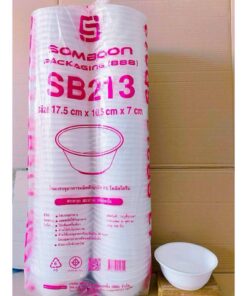 (ยกหิ้ว 10 แพค) โฟม SB 213 แพคละ 100 ชิ้น ชาม ขนาด 17.5x10.5x7 cm.